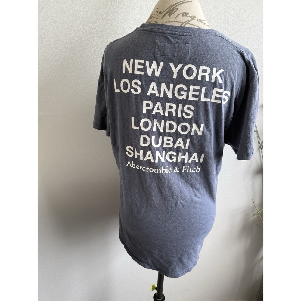 Abercrombie & Fitch Shirt Medium Mens Soft Blue Short Sleeve Preppy Cotton Tee